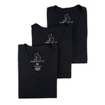 Essentials V-Neck Short-Sleeve Tee // Jet Black // Pack of 3 (XL)