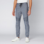 Reversed Denim Moto Jogger // Blue (L)