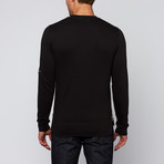 Long-Sleeve Crew Neck Pullover // Black (XL)