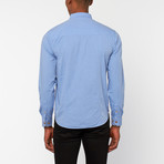 Long-Sleeve Contrast Pocket // Light Blue Chambray (L)