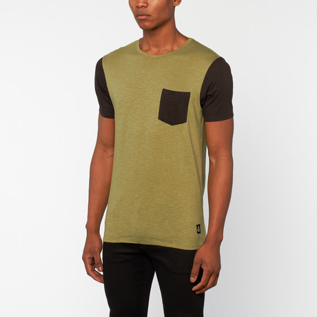 Contrast Tee // Green + Black (S)