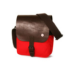 Rockefeller Leather Messenger // Red