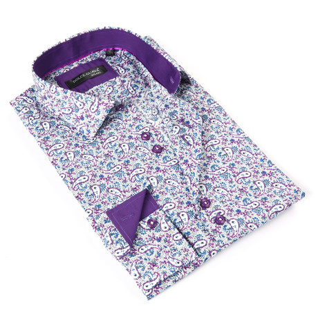 Paisley Button-Down Shirt // Purple (S)