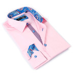 Button-Up Floral Shirt + Paisley Trim // Pink (S)