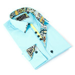 Dolce Guava // Button-Up Shirt + Paisley Trim // Turquoise (S)