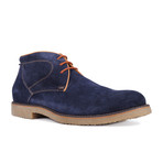 Suede Contrast Stitched Chukka // Navy Blue + Cognac (Euro: 45)