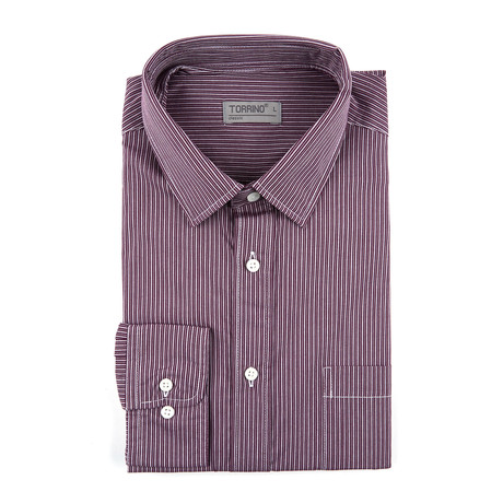 Stripe Button-Up // Purple (S)