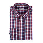 Classic Button-Up // Burgundy + White Check (2XL)