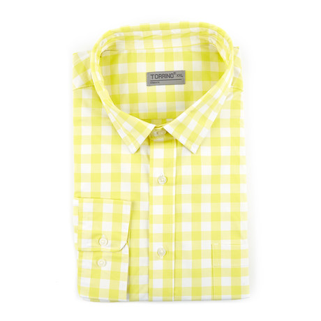 Large Gingham Button-Up // Yellow (S)