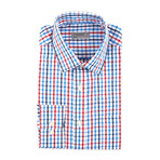 Check Button-Up // Red + Navy (L)