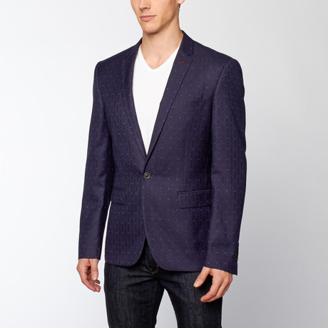 Slim Fit Blazer // Navy Diamond (US: 34R)