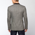 Slim Fit Contrast Blazer // Grey + Black (US: 46R)