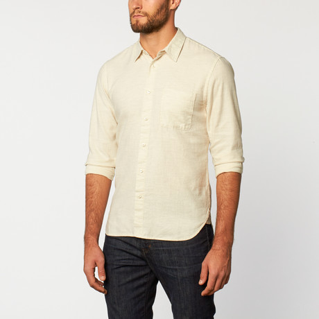 Slim French Seam Button-Up Shirt // Brushed White (S)