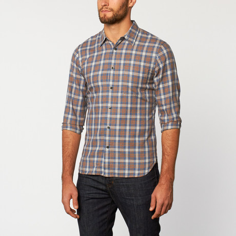 Slim French Seam Button-Up Shirt // Dana Point Plaid (S)