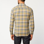 Casual Flap Button-Up Shirt // Moss Green Plaid (S)