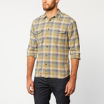 Casual Flap Button-Up Shirt // Moss Green Plaid (S)