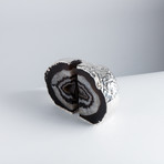 Silver Plated Agate Bookends // Black (Small)