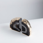 Gold Plated Agate Bookends // Black (Small)