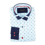 Button-Up Shirt // Light Blue +Navy (M)