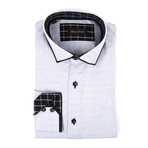 Button-Up Shirt // Light Grey Paisley (L)