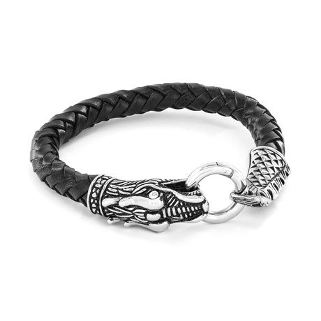 Dragon Leather Bracelet // Black