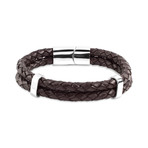 Stainless Steel Braided Leather Bracelet