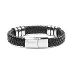 Woven Braided Leather Bracelet // Black