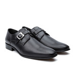 Andrew Fezza // Single Strap Plain Toe + Buckle // Black (US: 10.5)