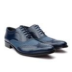 Eleganza // Two-Tone Wing Tip Lace-Up // Navy (US: 7)