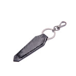 Python Patterned Calf Skin Shield Key Ring (Grey)