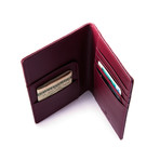 Alligator Patterned Calf Skin Travel Wallet (Burgundy)