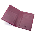 Alligator Patterned Calf Skin Travel Wallet (Burgundy)