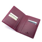 Alligator Patterned Calf Skin Travel Wallet (Burgundy)