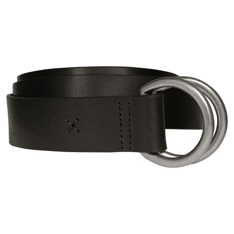 Maker & Co // Leather Belt + Cross Stitch Detail  //  Black (32)