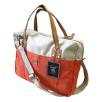 Two Tone Washed Canvas Messenger Bag // Orange