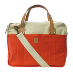 Two Tone Washed Canvas Messenger Bag // Orange