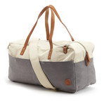 Two Tone Washed Canvas Shoulder Duffle Bag // Grey