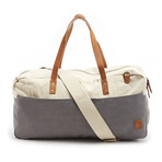 Two Tone Washed Canvas Shoulder Duffle Bag // Grey