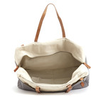 Two Tone Washed Canvas Shoulder Duffle Bag // Grey