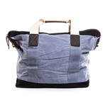 Waxed Canvas Weekend Tote Bag // Grey & Black