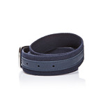 Leather + Fabric Belt // Ocean Blue (45"L)