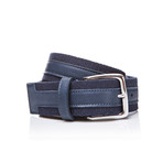 Leather + Fabric Belt // Ocean Blue (45"L)