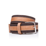 Leather + Fabric Belt // Havana Brown (45"L)