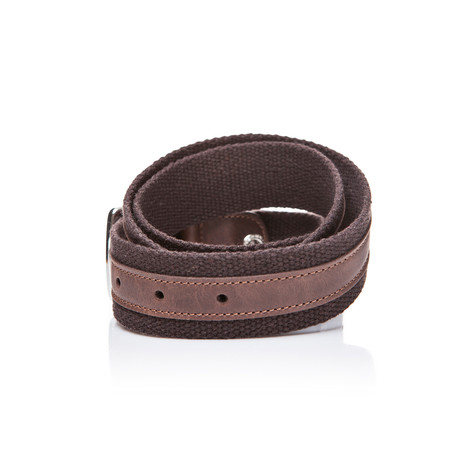 Leather + Fabric Belt // Brown (45"L)