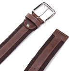 Leather + Fabric Belt // Brown (51"L)