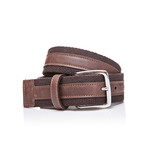 Leather + Fabric Belt // Brown (45"L)