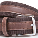 Leather + Fabric Belt // Brown (51"L)