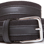 Leather + Fabric Belt // Black (45"L)