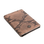 Python Patterned Calf Skin Travel Wallet (Grey)