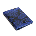 Python Patterned Calf Skin Travel Wallet (Grey)